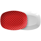 Red and White Polka Dot Serving Platter