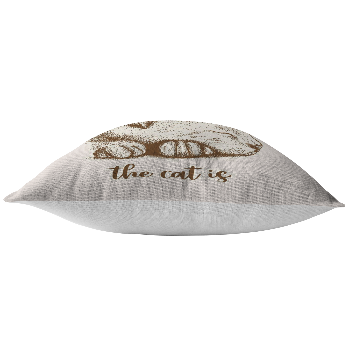 Home Is Where the Cat Is Pillow Cover | Birthday or Mothers Day Idea Gift for Cat Lover | Beige Brown Tan Home Decor for Couch or Bed