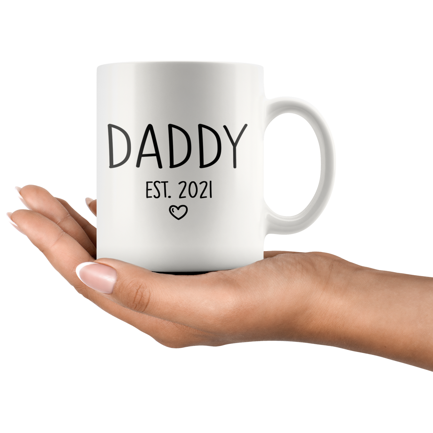 Mommy and Daddy Est 2021 Matching Mug Set